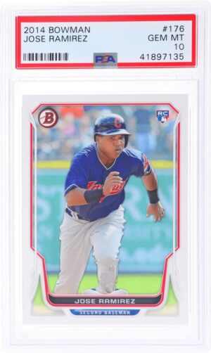 Graded 2014 Topps Bowman Jose Ramirez #176 Rookie RC Baseball Card PSA 10 Gem