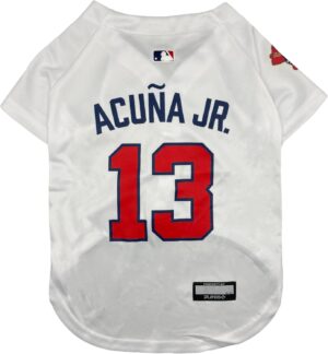 MLBPA Dog Jersey – Ronald Acuna Jr. Ronald José Acuña Blanco Jr. #13 Pet Jersey – MLB Atlanta Braves Cat Mesh Jersey, Medium