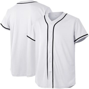 Baseball Jersey for Men and Women, Baseball Shirts for Custom Button up Shirt,Hipster Hip Hop Sports Uniforms