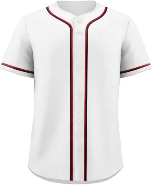KXK Blank Baseball Jersey for Men Casual Button Down Shirts Short Sleeve Active Team Sports Uniform