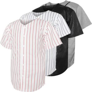 Blank Baseball Button Down Jersey Plain Short Sleeve Hipster Hip Hop T Shirts Jersey