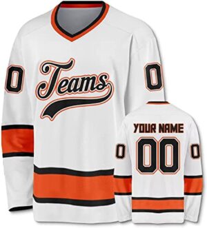 Custom Hockey Jersey for Men Women Youth Printing Your Team Name Number Hockey Uniform (4_White)