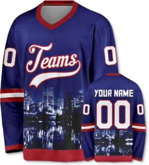 Custom Hockey Jersey,City Nights Sports Shirt,Personalized Team Name,Your Name and Numbers Hockey Shirt for Men Women S-5XL