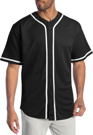 Hat and Beyond Mens Baseball Jersey Button Down Shirts Active Team Sports Uniforms
