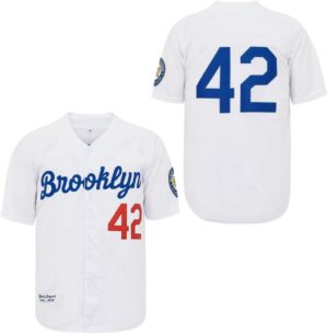 Men’s Black Legend Baseball Jersey #42 Vintage Embroidered Retro Hip Hop Jersey Stitched