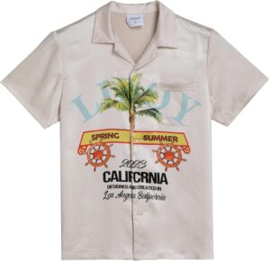 Men’s Satin Casual Hawaiian Button Down Short Sleeve Shirt