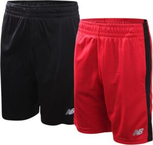 New Balance Boys’ Athletic Shorts – 2 Pack Performance Mesh Basketball Shorts – Active Running Shorts for Boys (Sizes:4-20)