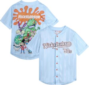 Nickelodeon Men’s Spongebob Squarepants, Rugrats Baseball Jersey – Fashion Vintage Shirt – Jersey Top Men and Women (S-4XL)