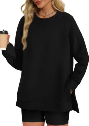 XIEERDUO Women’s Crewneck Sweatshirts Trendy Oversized Long Sleeve Tops Pullover Clothes 2024