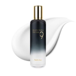 FARMSTAY Black Snail & Peptide 9 Perfect Emulsion, Snail Mucin Moisturizer for Elastic & Glow Skin, Hydrating & Soften, Anti-aging, Skin Barrier Repair, for Women & Men, Korean Skin Care, 4.05 fl.oz