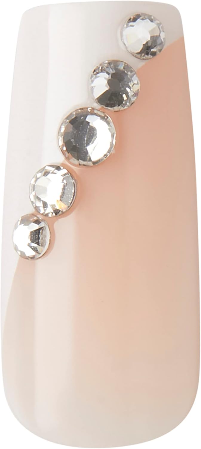 KISS Classy Premium Press On Nails, 'Gorgeous', White, Long Length, Square Shape, Includes 30 Fake Nails, 2g Pink Gel Nail Glue, 1 Manicure Stick, 1 Mini File - Image 5