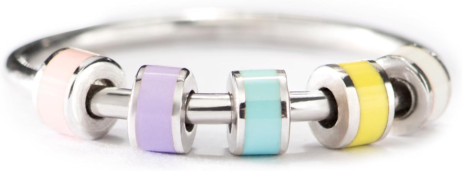 STORYJEWELLERY Fidget Ring, Anxiety Rings for Women, Spinner Ring, Silent Spinning Stress Rings, Fidget Jewelry, Womens Gifts