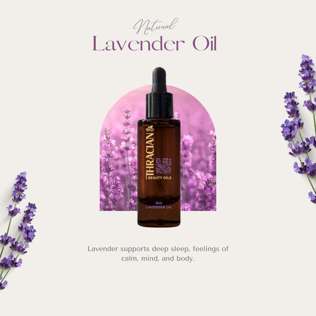 Thracian Bulgarian Beauty Lavender Oil with Bio Premium Certified Bulgarian Lavender, Anti-aging, Moisturizing Oil for Face, Body and Hair in 1.01 fl oz Glass with Dropper - Image 4