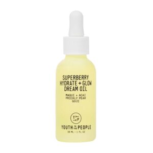 Youth To The People Superberry Hydrate + Glow Dream Face Oil (1 fl oz), Revives Dull + Dry Skin, Boosts Radiance, Squalane, Omega Oils, Vegan