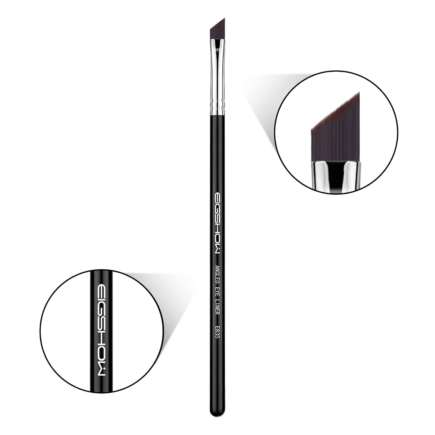 Eyeliner Brush Fine Angled - PRO Precision Gel Eye Liner Makeup Brush -Ultra Thin Slanted Flat Angle - Premium Cruelty Free Synthetic Bristles (E835) - Image 2