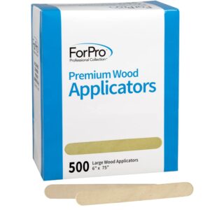 ForPro Professional Collection Premium Wood Applicators, Non-Sterile, Hair Removal Waxing Sticks, Large, 6″ L x .75″ W, 6 Inch, 500 Count (Pack of 1)