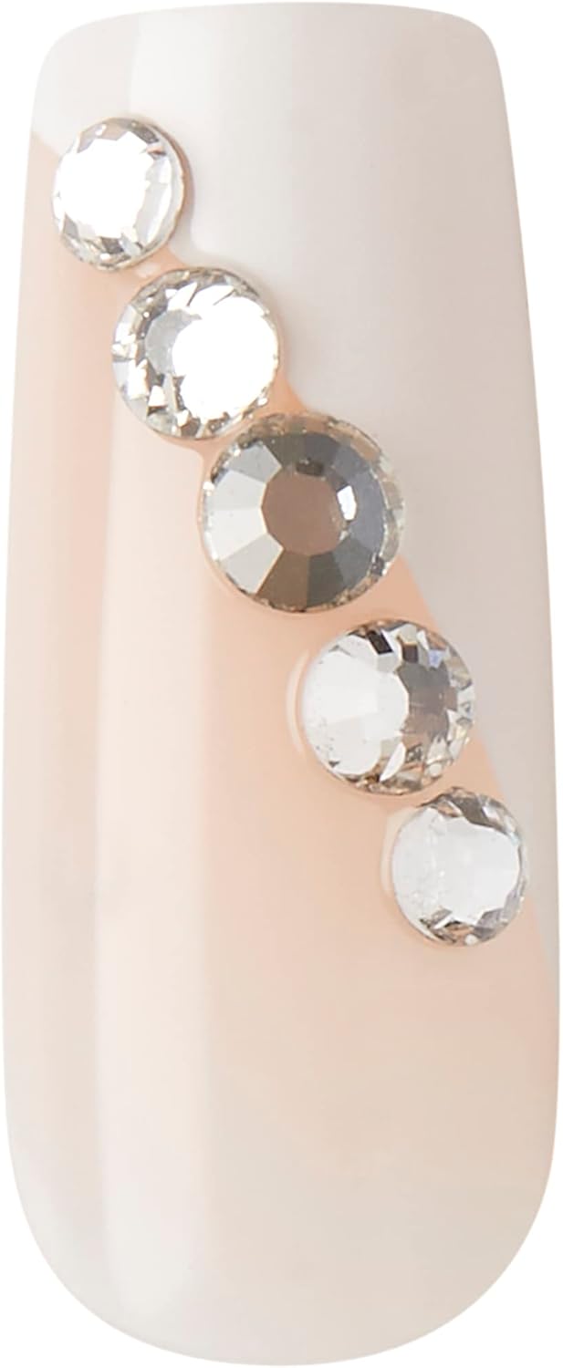 KISS Classy Premium Press On Nails, 'Gorgeous', White, Long Length, Square Shape, Includes 30 Fake Nails, 2g Pink Gel Nail Glue, 1 Manicure Stick, 1 Mini File - Image 4