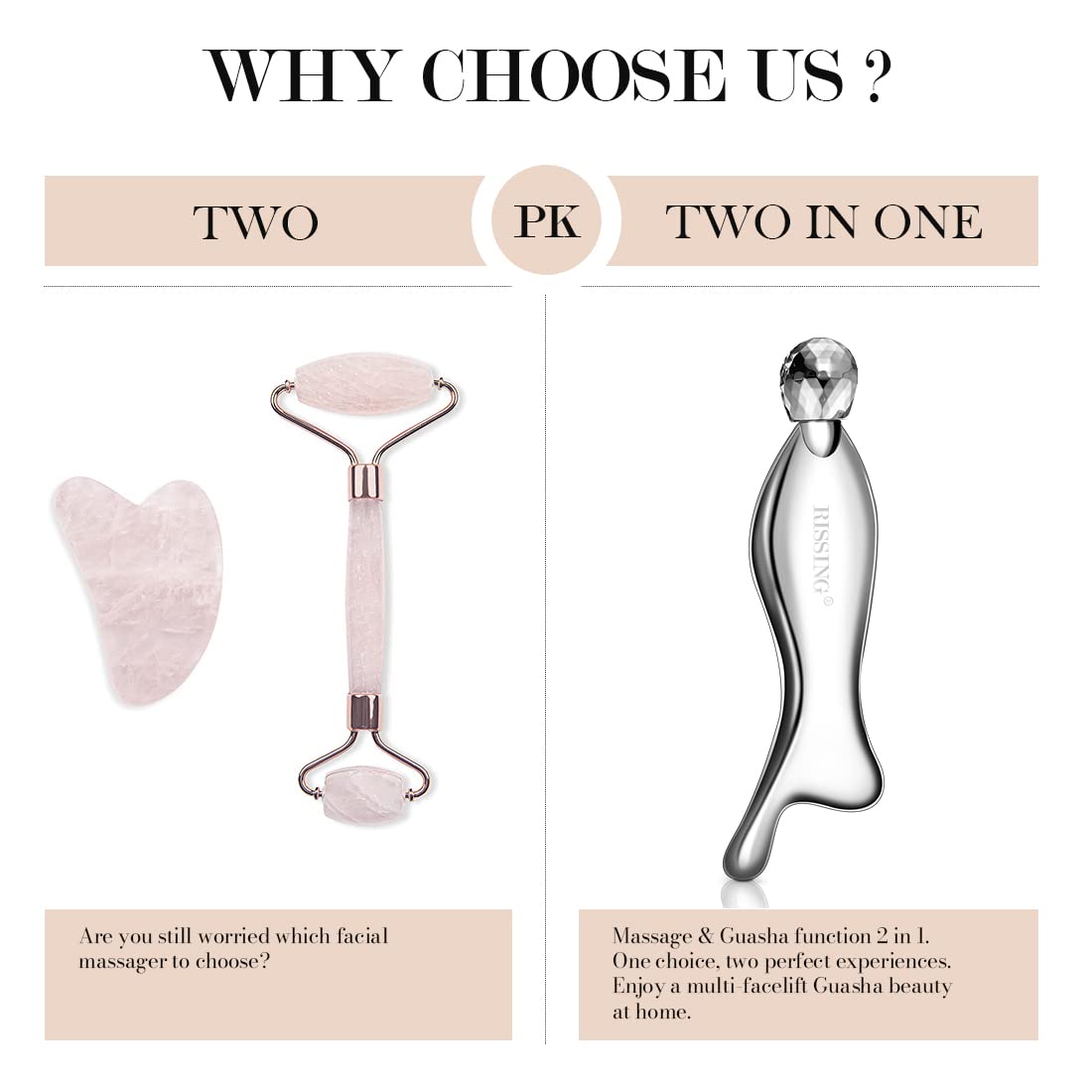 4-in-1 Gua Sha Facial Tools: FSA/HSA Eligible, Lymphatic Drainage Massager Facial Roller for Wrinkles and Lifting, Stainless Steel Gua Sha Tool for Face (Luxury Gift Box Edition) - Image 3