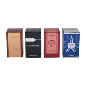 Al Haramain Fragrance Discovery Set for Men & Women – 4×10ml Perfume Gift Set (Amber Oud Gold Edition, L’Aventure, Azlan Oud Saffron, Azure)