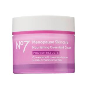 No7 Menopause Skincare Nourishing Overnight Cream – Hydrating Hyaluronic Night Cream for Dry, Sensitive Menopausal Skin – Skin Firming Lipids, Ceramides + Soy Isoflavones (50 ml)