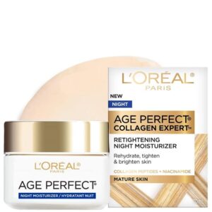 L’Oreal Paris Skin Care Age Perfect Night Cream, Anti-Aging Face Moisturizer With Soy Seed Proteins, 2.5 Oz