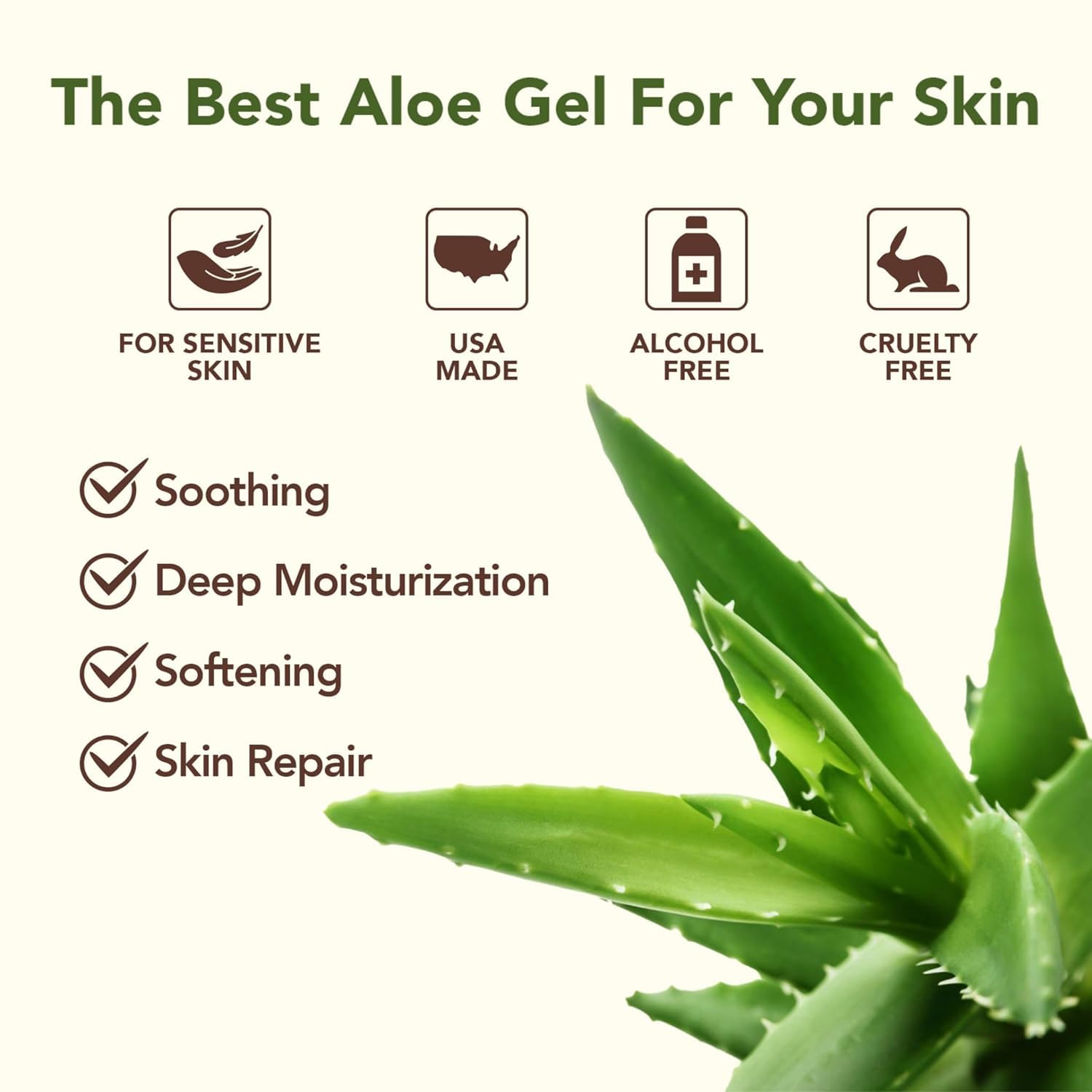 Amazing Aloe Vera Gel - Freshly Cut, 100% Pure Aloe, Premium Quality, Vegan, Unscented - Natural Sunburn Relief, After Shave, Skin, Face & Hair Care 8oz - Image 2
