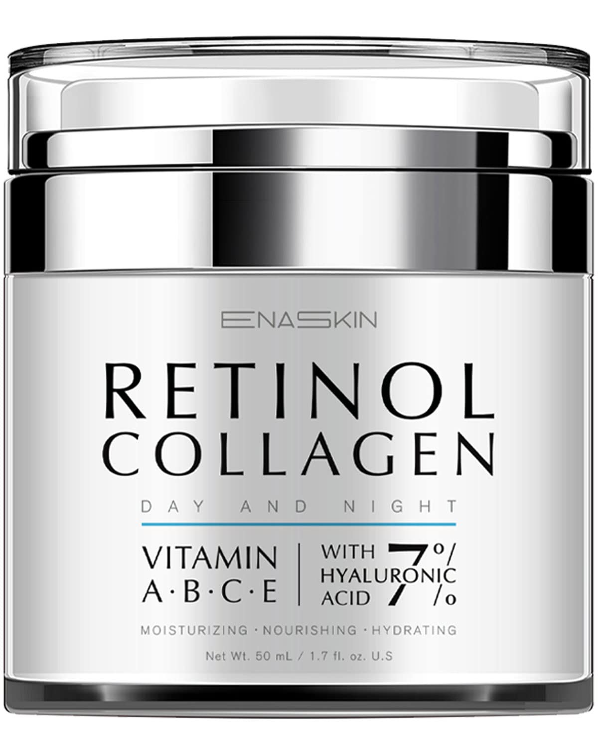 EnaSkin Anti Aging Face Cream: Retinol Collagen Wrinkle Moisturizer for Women - 7% Hyaluronic Acid - Day/Night Facial Sagging Skin Care & Firming Neck, 1.7 fl oz