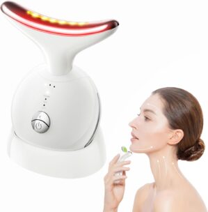 7 in 1 Face Massager Tool, Red Light Therapy for Face and Neck, Portable Face Lift Device, Neck Massager for Double Chin Reducer