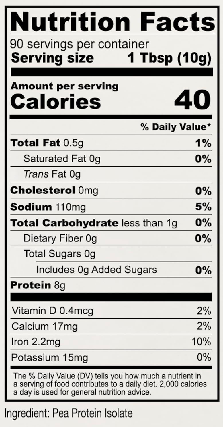 Anthony's Premium Pea Protein, 2 lb, Plant Based, Gluten Free, Unflavored, Vegan, Keto Friendly, Made from Peas - Image 3