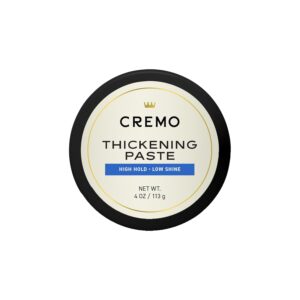 Cremo Mens Hair Paste – Premium Barber Grade Thickening Paste with High Hold and Low Shine, 4 Oz