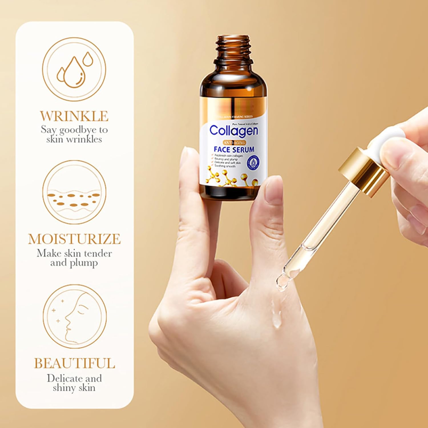 Collagen Skin Care Set, 6Pcs Anti Aging Face Care Sets for Women, Firming Skin, Shrink Pores, Smooth Wrinkles, Hydrating Skin Care Set Include Serum Face Cream Eye Cream Toner Cleanser Facial Mask1 - Image 4