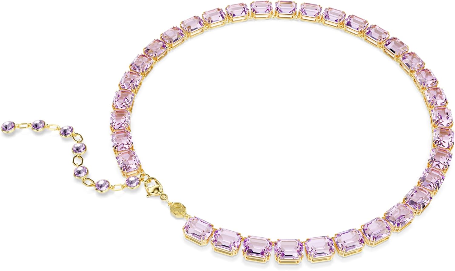 Swarovski Millenia Tennis necklace, Octagon cut, Purple, Gold-tone finish - Image 5
