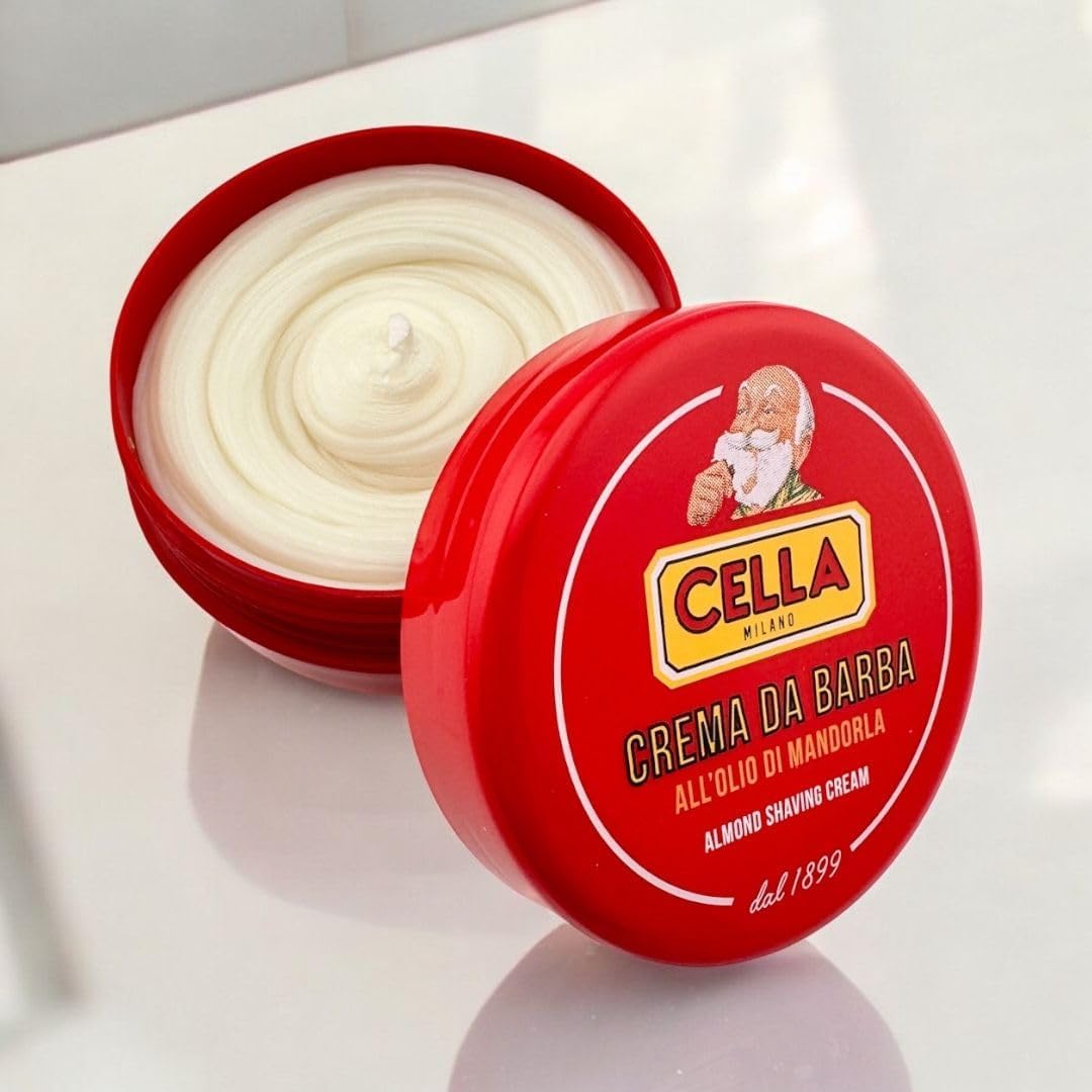 Cella Milano Classic Italian Almond Shaving Cream – Premium Tallow-Based Wet Shave Cream/Soap for Men - Rich Moisturizing Lather - A favorite of European Barbershops for 125 Years (5.2 oz / 150g) - Image 2