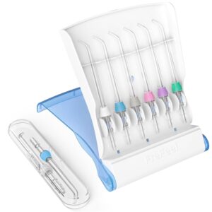 Replacement Heads for Waterpik, Replacement Picks for Water Pik Water Flosser (8 Classic Jet Tips + Storage Case + Travel Case Bundle)