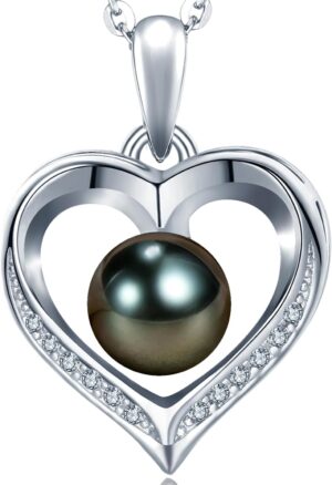 Mothers Day-Gifts for Wife Her Mom Couple Women-Wedding Birthday Anniversary Fine Jewelry-Wife Grandma Valentine’s Christmas Day Gifts,Tahitian Pearl Necklace