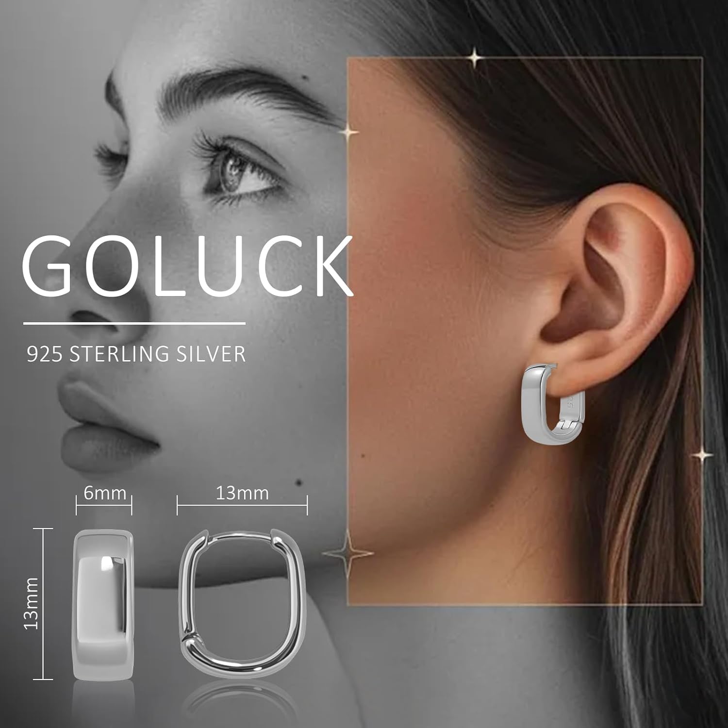 Small Hoop Earrings for Women, 925 Sterling Silver Chunky Hoops Earrings, Hypoallergenic Huggie Hoops, Small Thick Huggie Hoop Earrings for Jewelry Gifts - Image 4