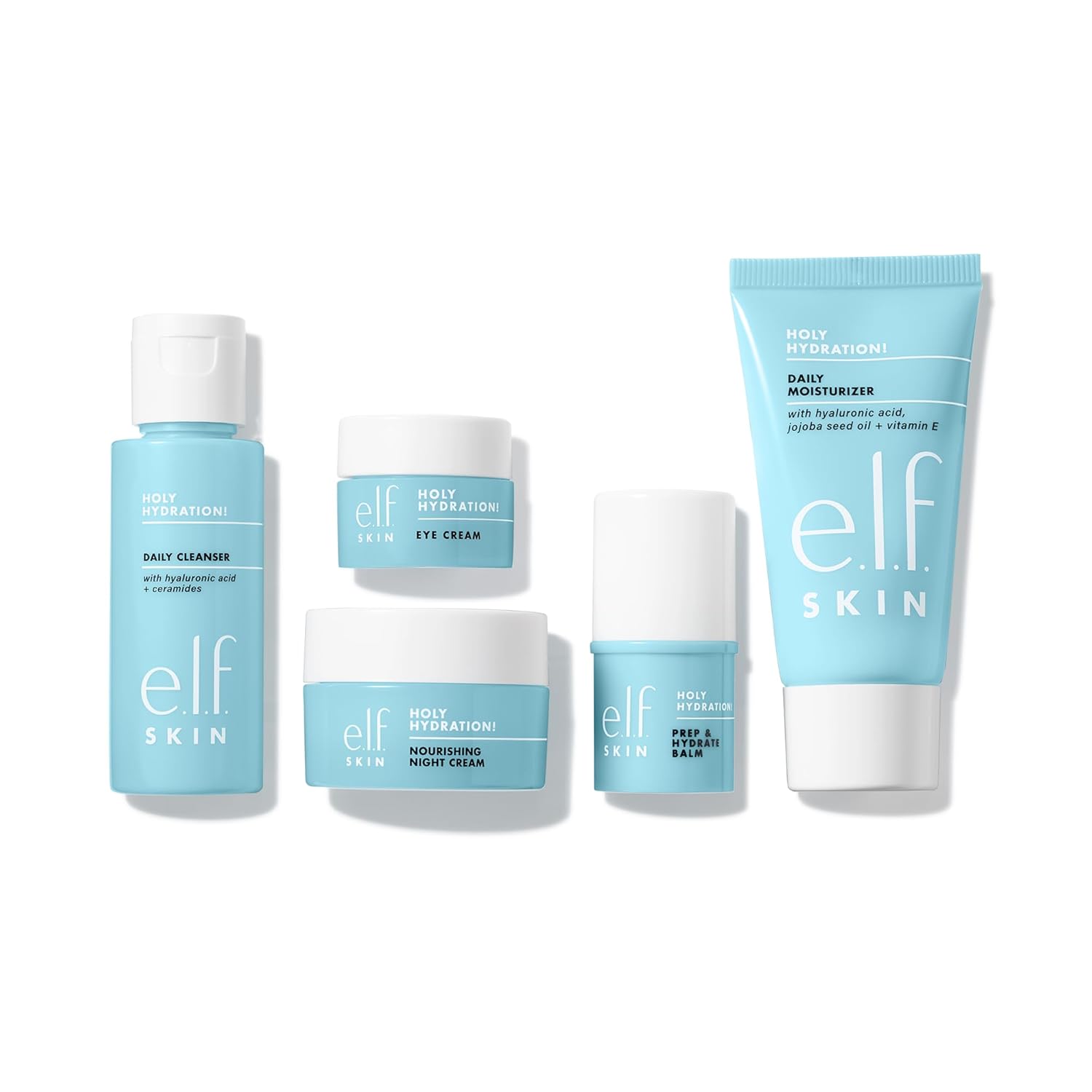 e.l.f. SKIN Holy Hydration! Jet Set Hydration Kit, Travel Friendly Hydrating Skincare Set, Face Cleanser, Balm, Moisturizer, Eye Cream & Night Cream, Vegan & Cruelty-Free - Image 3