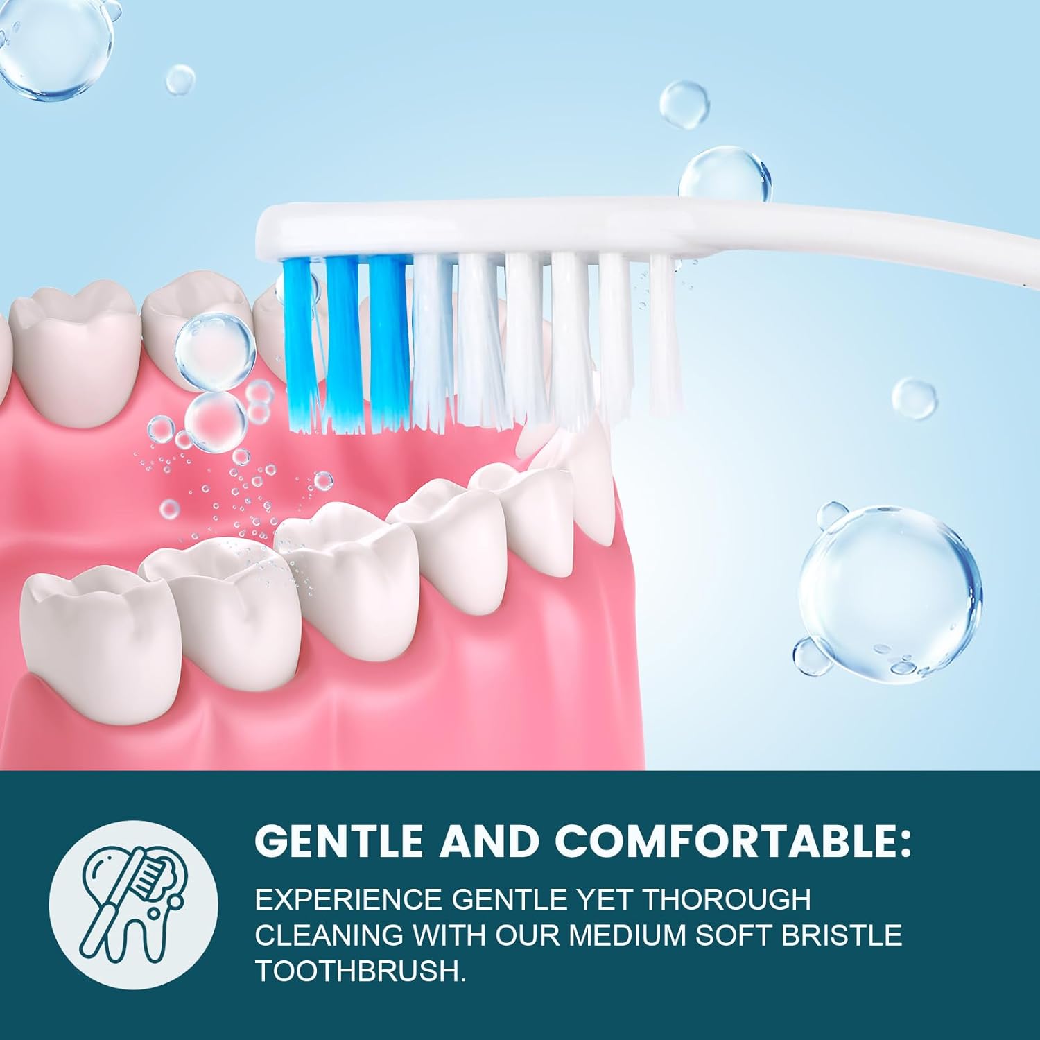 Navona 50 PCS Premium Individually Wrapped Bulk Toothbrush Pack, Disposable Toothbrushes, Kids Toothbrush, Medium Soft Bristle Toothbrushes, Ergonomics Handle, Perfect for Travel Hotel Donation - Image 4