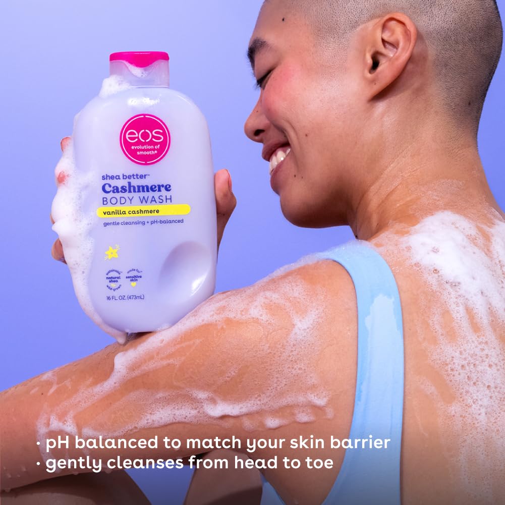 eos Shea Better Cashmere Body Wash, Vanilla Cashmere, Moisturizing, pH Balanced Body Wash, Creamy Gel Formula, Paraben & Phthalate Free, Sensitive Skin, 16 fl oz - Image 5