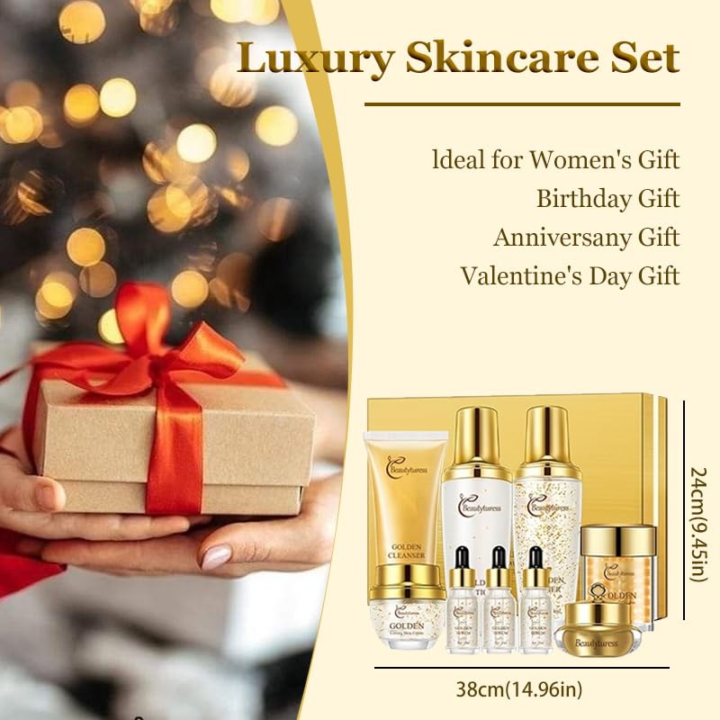9-Piece Skincare Set for Women - Hypoallergenic, Moisturize the Skin - Collagen & Hyaluronic Acid & Snail Mucin Infused - Ideal for All Skin Types Set - Image 5
