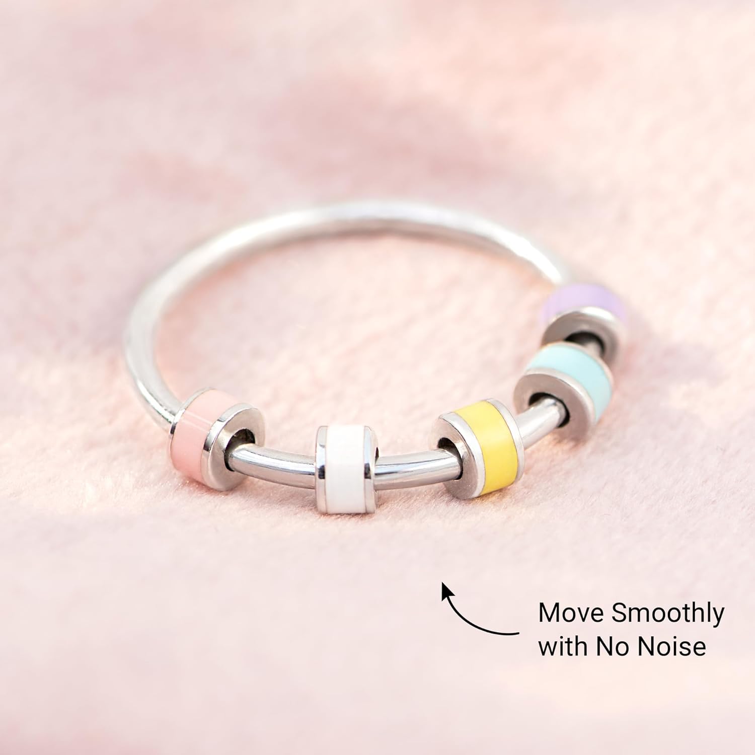 STORYJEWELLERY Fidget Ring, Anxiety Rings for Women, Spinner Ring, Silent Spinning Stress Rings, Fidget Jewelry, Womens Gifts - Image 5