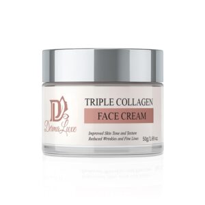 Triple Collagen, Hyaluronic Acid, Salmon DNA PDRN Anti-Aging Face Moisturizing Cream, Anti-Wrinkle, Hydrating, Firming, Non-Sticky, Non-Greasy, Fragrance Free, 1.70oz