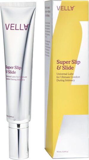 Vella Super Slip & Slide Non-Greasy Silicone Based Glide for Women & Couples, Feminine Care, Intimate Body Glide with Luxury Skincare Ingredients Squalane & Sea Buckthorn for Lasting Hydration