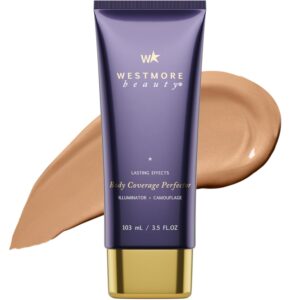 Westmore Beauty Body Coverage Perfector – Waterproof Leg & Body Makeup – Tattoo Cover Up Makeup – 3.5 Oz (Natural Radiance)