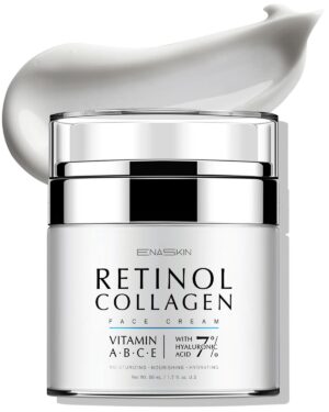 EnaSkin Retinol Collagen Face Moisturizer: Anti Aging & Wrinkle Repair Cream for Women – 7% Hyaluronic Acid Boost Hydration Formula – Facial Neck Day/Night Firming & Lifting, 1.7 Fl Oz