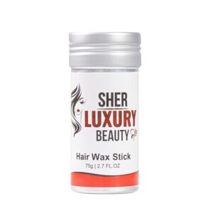 SherLuxury Hair Wax Stick – Smooth & Strong Hold for All Hair Types, Tames Frizz & Flyaways, Adds Shine, Non-Greasy Formula, Ideal for Wigs, Edges, & Styling