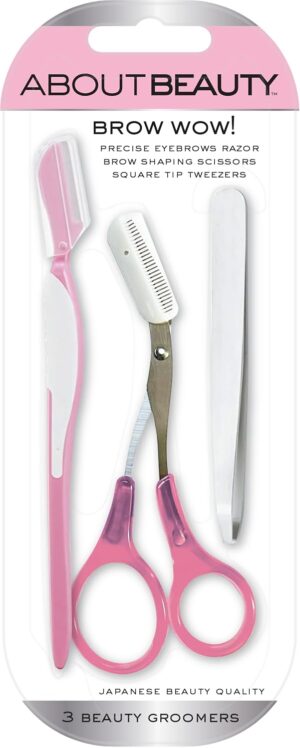 Brow Wow – 3 Eyebrow Groomers for Shaping, Grooming, and Styling, Made with Japanese Steel for Painless Removal and Shaping of Facial Hair