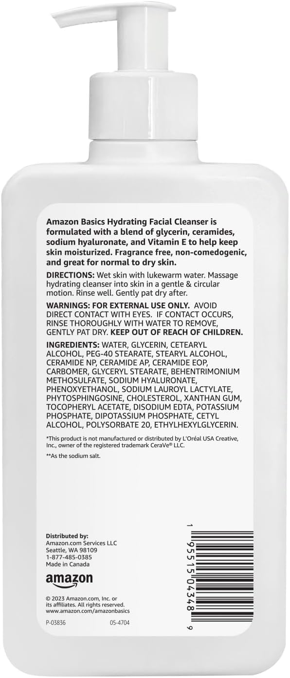 Amazon Basics Hydrating Facial Cleanser, 12 Fl Oz, Pack of 1 - Image 2
