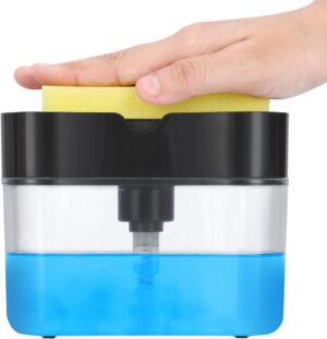 Premium Quality Dish Soap Dispenser – Countertop Kitchen Soap Dispenser, Sink Dish Washing Soap Dispenser 13 Ounces (Sponge Included)