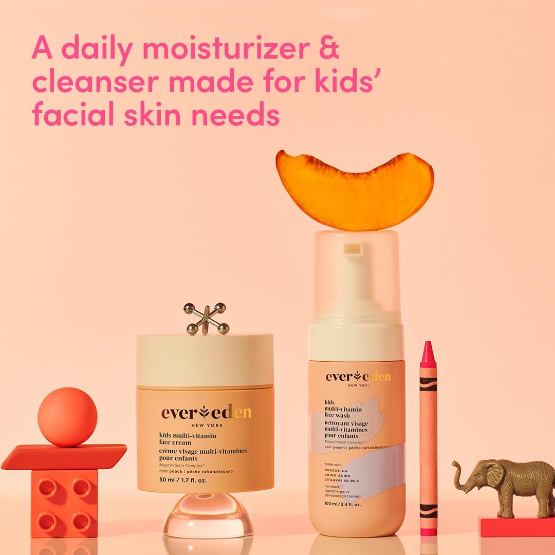 Evereden Kids Skincare & Sunscreen Essentials Set - Multi-Vitamin Face Wash, Face Cream & SPF 50 Mineral Sunscreen - Clean, Vegan, Non-Toxic Skincare for Kids 3+ - Image 4